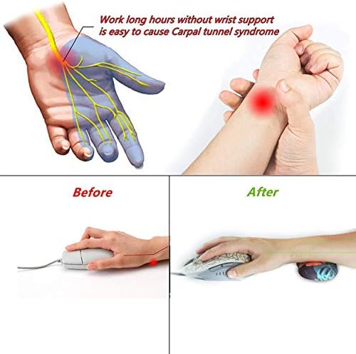 BRILA Ergonomic Memory Foam Mouse Wrist Rest Support Pad Cushion for Computer, Laptop, Office Work, PC Gaming - Massage Holes Design - Wrist Pain Relieve (Floral Leaves) - Image 7