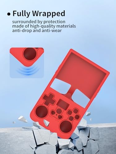 Case for R36MAX Retro Handheld Game Console, Sillence Material,Shock-Absorbing and Anti Drop Protection Soft Shell,RED. - Image 2