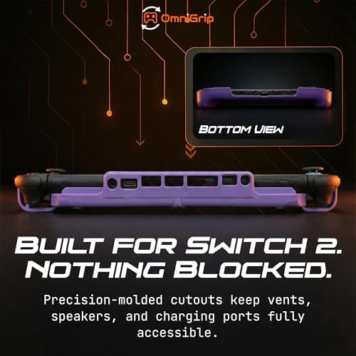 OmniGrip 3-in-1 Nintendo Switch 2 Grip Case & Reversible Switch Cover, Ergonomic Handheld Grip – 4-Game Card Storage, Secure Joy-Con Lock, Low-Profile Shell, Scratch & Dust Console Protection – Indigo - Image 6