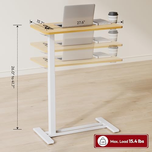 SANODESK 28''Mobile Standing Desk with Hidden Wheels,Pneumatic Laptop Desk - Image 3