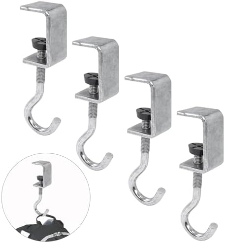 4 Pcs Desk Mount Bag Holder Hook Clamp-On Backpack Hanger Portable Desk Mount Headphones Holder Reduce Desk Clutter for Table Desk, Under Counter by Zolunu