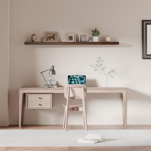 60 inch Long Walnut Floating Shelves Set of 1 | Solid Wood Large Wall Shelves with Invisible Brackets for Living Room, Bedroom, Bathroom, Kitchen, Laundry Room (Walnut, 60 Inch) - Image 5