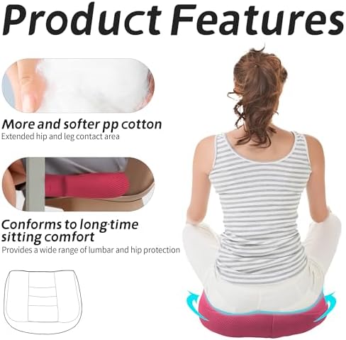 Car Booster Thick Height Adjustable Seat Cushion with Breathable Mesh Cover, Portable Seat Cushion for Driving, Office Chairs Wheelchairs Trucks SUV's and Home Use Pink - Image 4