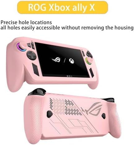 Case for ASUS ROG Xbox Ally X,NOUKAJU Game Console Case with Keycaps,Anti-Drop, Anti-Scratch,Shockproof,Silicone Protective Cover for ASUS ROG Xbox Ally X Handheld Video Game Console(Pink) - Image 3