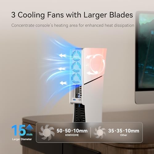 KIWIHOME Cooling Fan for PS5 Slim, Larger 3-Fan with Auto Speed USB3.0 - Image 3
