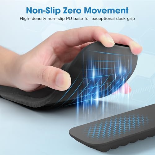 MEKASS Keyboard Wrist Rest, Soft Memory Foam Wrist Support, Keyboard Hand Rest Pad for Wrist Pain Relief, Keyboard Wrist Guard for Long Hours of Work, Gaming, Studying（Classic Black） - Image 4