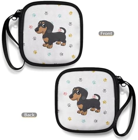 Cute Dachshund Case Earphone Carrying Case Cell Phone Accessories Storage Bag with Handle for Earphone,Flash Drive, Charging Cable, Key Wall Charger - Image 4