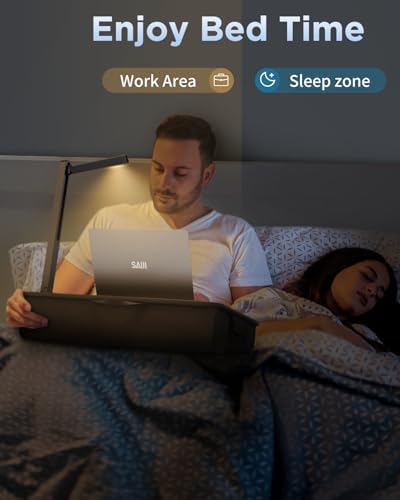 SAIJI Lap Desk with LED Light, Portable Laptop Tray with Cushion - Image 6