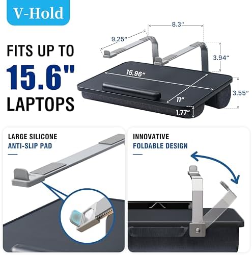 Laptop Lap Desk with Cushion, Laptop Stand for Bed with Pillow - Image 6