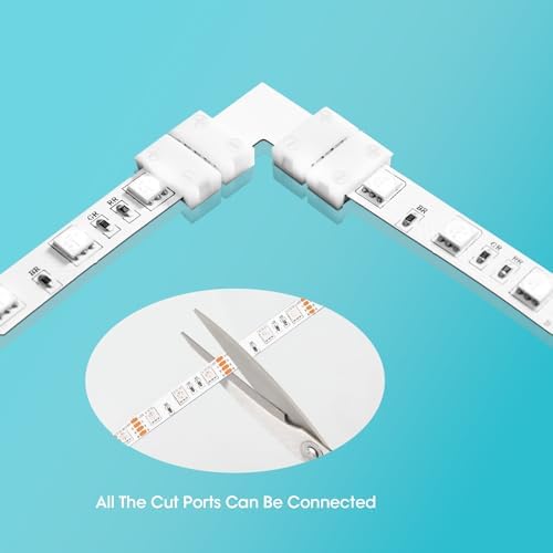 10Packs 4-Pin L Shape RGB LED Light Strip Connectors 8mm Unwired Gapless Solderless Adapter Terminal Extension - Image 3