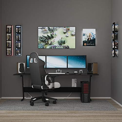 You Have Space Black Floating Shelves for Wall, 34 Inch Video Games CD DVD Storage Shelves, Cube Storage Organizer Shelf Set of 3 - Image 2