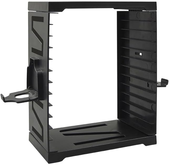 Video Game Storage Rack, 24 Game Disk Holders, 4 Controller Holders, Universal for PS5/PS4/Xbox Series S & X/Xbox, Black, 12 Pack - Image 4