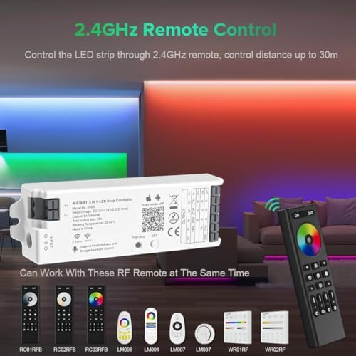 BTF-LIGHTING WB5 2.4GHz WiFi LED Controller for Dim/CCT/RGB/RGBW/RGBCCT LED - Image 4
