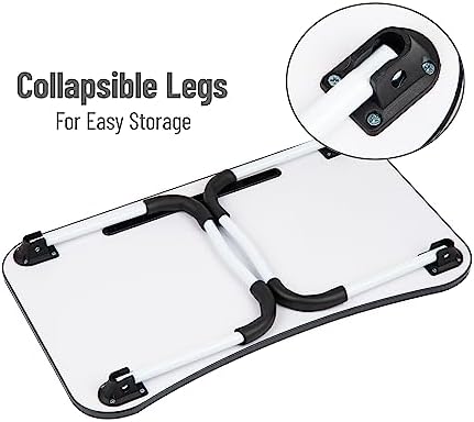 Mind Reader Lap Desk Laptop Stand with Folding Legs, Portable Bed Tray Table for Laptop, Breakfast, Reading, Crafts, MDF, Black - Image 5