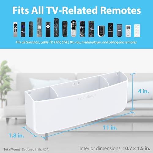 TotalMount Drop-Free Remote Holder – Removable Adhesive Strips – Pro White - Image 3