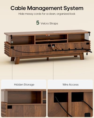 HAUOMS TV Stand for Living Room with Cable Management, Hidden Power Station - Image 6