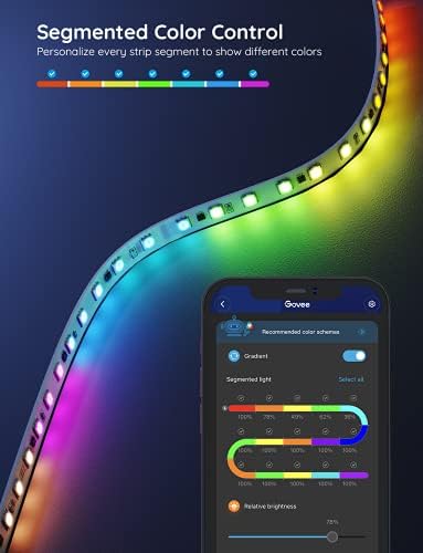 Govee 16.4ft RGBIC LED Strip Lights, Smart App Control Light for Bedroom - Image 2