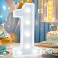 Pooqla LED Light Up Numbers, Warm White and Cool White Decorative Lighted Marquee Numbers, Light Up Numbers for 1st Birthday, Boys Girls, Party, Wedding, Bar, Night Light, Room Decor, Number 1 by Pooqla