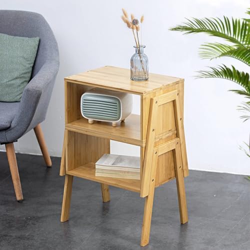 KKTONER Modern Bamboo Nightstands End Tables Bedroom with Storage Small Bedside Table for Living Room Office (Natural) - Image 2