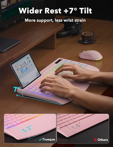 Trueque Wireless Keyboard and Mouse Combo, 4000mAh Battery, Wrist Rest - Image 3