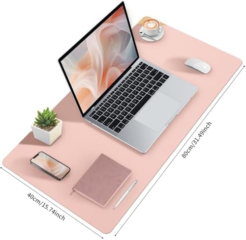 Bloss Pink Desk Mat, Waterproof Non-Slip Leather Desk Pad, Large Mouse Pad, Desk Writing Pad, Desk Mat for Keyboard and Mouse Desk Organizers and Accessories (31.5×15.7 Inches) - Image 4