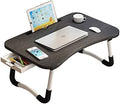 Laptop Bed Desk, Foldable Lap Desk with Storage Drawer, Cup and Phone Holder, Laptop Bed Tray Table, Portable Lap Table, Laptop Stand for Breakfast, Working, Writing, Gaming and Drawing (Black) by VebaCidi