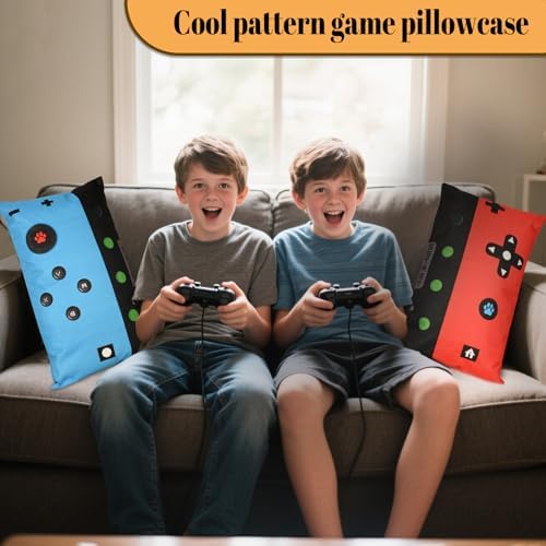 Gamer Gifts for Teen Boys, Gaming Boy Room Decor, Gaming Accessories for Teen Boy, Gamer Pillow Case Imitation Linen Material，12 x 20 inches 2-Pack (No Inserts) - Image 7