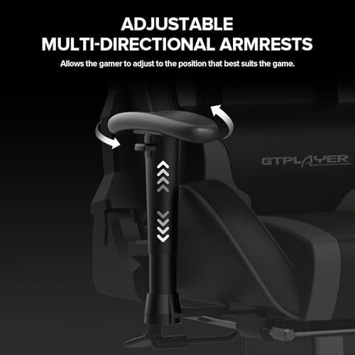 GTPLAYER Gaming Chair with Footrest Speakers Video Game Chair Bluetooth Music Heavy Duty Ergonomic Computer Office Desk Chair - Image 4