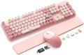 Wireless Keyboard and Mouse Combo, Typewriter Keyboard, Magnetic Wrist Rest by Trueque
