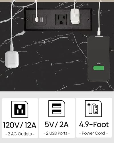 TUTOTAK End Table with Charging Station, Side Table, Nightstand - Image 7
