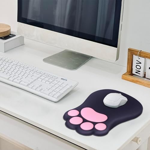 L-SPOUTTO Ergonomic Mouse Pad with Wrist Rest,Black Mouse Pad Wrist Support - Image 6