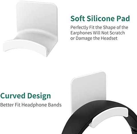 HomeMount Headphone Stand Headset Holder, Headphone Holder Under Table, Adhesive Gaming Headphone Stand Hanger Desk Mount for Most Headphone - Image 6
