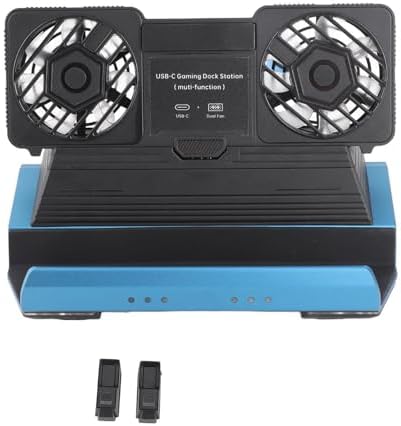GOWENIC RGB Docking Station for USB C 4K 9 in 1 Handheld Gaming Console Dock with Gigabit Ethernet, Dual Cooling Fan - Image 6