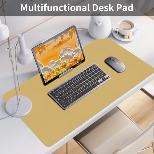 Bloss Light Yellow Desk Mat 31.5"x15.7", Desk Matt for Desktop, Waterproof Leather Large Mouse Pad, Computer Mat for Office/Home/Decor - Image 2