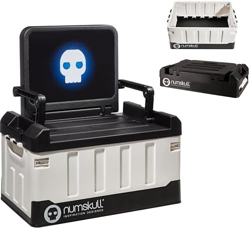 Numskull PS5-Inspired 2-in-1 Toy Storage Box & Folding Chair - Gaming Accessory Organizer with Lid and Handles for Family Rooms, Official PS5-Inspired Merchandise by Numskull