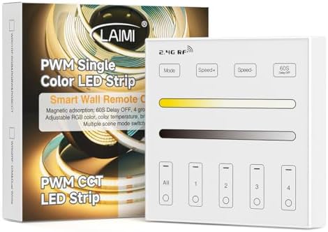 BTF-LIGHTING 2.4G RF Wireless Single Color Wall Mounted Smart Panel Remote by BTF-LIGHTING