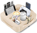 Couch Cup Holder Pillow, Sofa and Bed Caddy for iPad, Kindle, Switch, Game Controller, Remotes, Phones, Small-Sized Cup and Drink Holder for Couch, Bed, Desk, Car, Beach, Bathroom Cup Holder, Khaki by Unknown