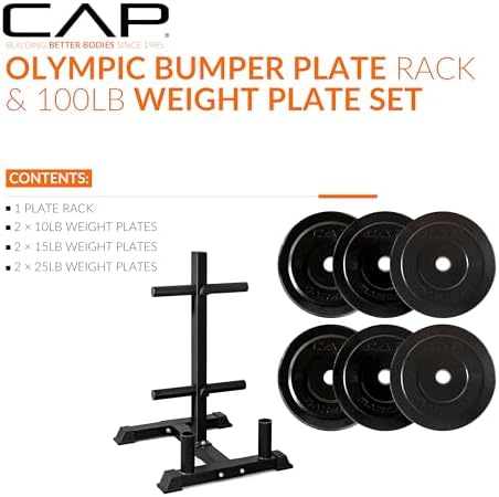 CAP 2-inch Olympic Bumper Plate Weight Set | 100-370 lbs | Multiple Colors | Storage Rack Optional - Image 2