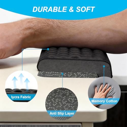 L-Shaped Desk Edge Cushion 2 Pack, Ergonomic Memory Foam Elbow Pad for Desk with Non-Slip Base, Adjustable Keyboard Wrist Rest & Arm Rest for Desktop, Forearm Support Cushion for Office Gaming Home - Image 3