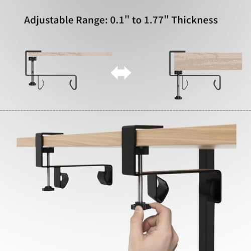 No Drill Under Desk Cable Management Tray, 47.5” Fabric Clamp Mount - Image 4
