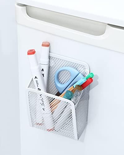 Magnetic Pencil Holder,Mesh Stainless Steel Pen Basket, Metal Writing Utensil Storage Organizer for Whiteboard,Blackboard,Kitchen, Locker, Home, or Office - Image 6
