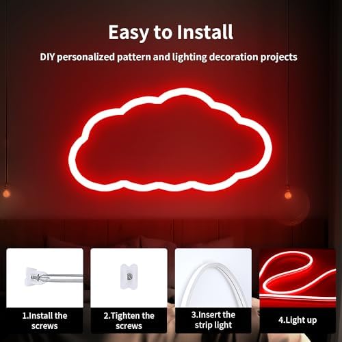iNextStation Red LED Light Strip 16.4FT Neon Rope Lights (with DC12V Plug) - Image 7