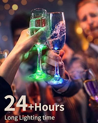 Bar Decor Lights, 24 Pack RGB LED Coaster, 7-Color Coaster Lights - Image 2