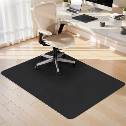 Sycoodeal Office Chair Mat for Hardwood Floor, Floor Mat Slip Resistant for Office Computer Gaming Chair,Heavy Duty Floor Protector for Rolling Chairs,Black(48"x55") by SYCOODEAL
