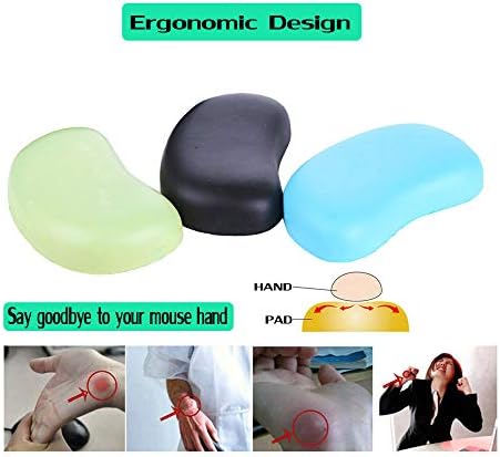 Ergonomic Wrist Rest Pad Memory Foam Mouse Pad Anti-Skid Mousepad Support Wrist Rest Mat Ergonomic Office Healthy for PC Computer Laptop Desktop (2pack) - Image 2