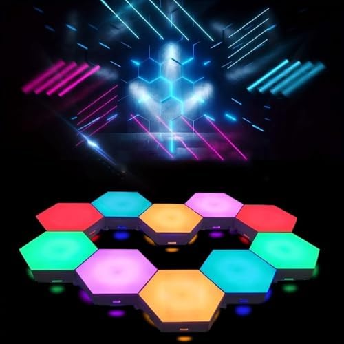 IFTHFOUR 10 Pack Hexagon Light Panels - Smart RGB Hexagon LED Lights Wall Lights Remote Control Lights for Lving Room, Bedrooms, DIY Lovers, Gifts, Gaming Room, Kids - Image 5