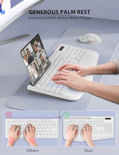 Wireless Keyboard and Mouse Combo - Full-Sized, Ergonomic Wrist Rest - Image 3