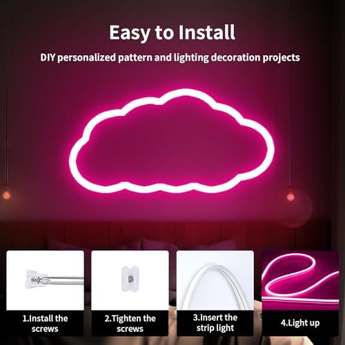 iNextStation 16.4FT DC12V LED Strip Lights Pink Neon Rope Lights (No Plug) - Image 4