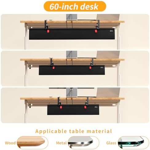 Under Desk Cable Management Tray No Drill,36Inch Cable Management,Black - Image 5