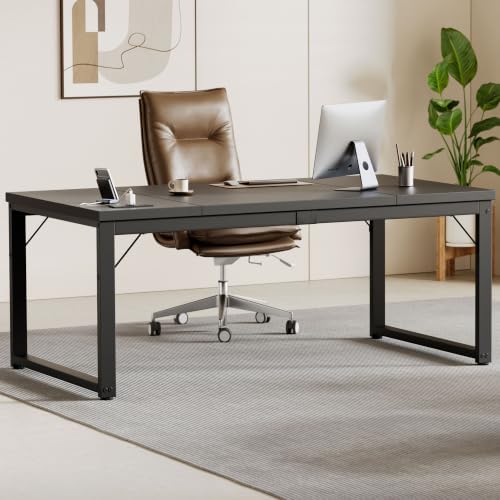Mericonia 63x28 Inch Computer Desk, 1.2" Thick Heavy Duty Office Table by MERICONIA